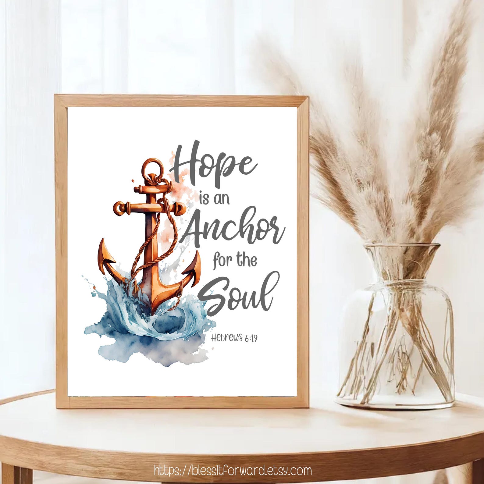 Hope is an Anchor for the Soul | Hebrews 6:19 Bible Verse Print ...