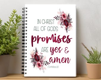 Christian Notebook | Prayer Journal | Faith Journal | Christian Gift for Women | Bible Study Notebook