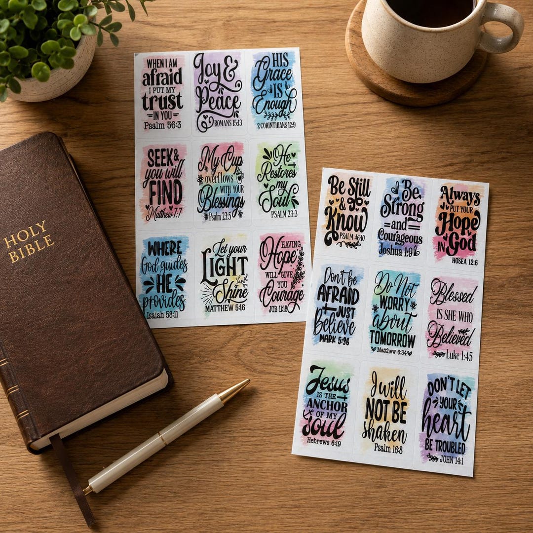 Bible Verse Stickers: Christian Stickers | Faith Journal Stickers ...