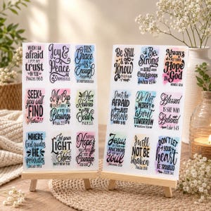 18 inspirational Bible Verses themed stickers, Christian Faith Journaling, Bible Journaling