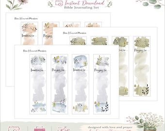 Prayer Bookmarks | Bible Journaling Printables Christian | Prayer Journal Kit | Faith Scrapbooking Ephemera | Instant Download