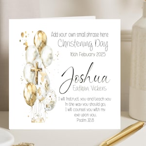 Christening Card, Dedication Card, Baptism Card, Christian Faith Card, Bible Verse Card, Cross Card