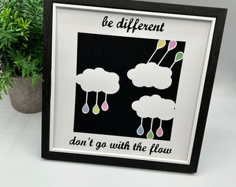 Be Different, don't go with the flow - Postive Wall Art | Encouragment Gift |