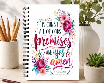 Christian Notebook | Prayer Journal | Faith Journal | Christian Gift for Women | Bible Study Notebook