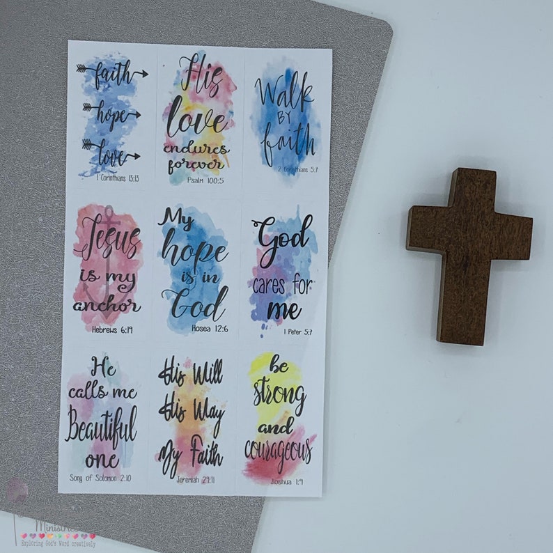 Bible Journaling Stickers Set 1 Christian Faith Stickers Etsy