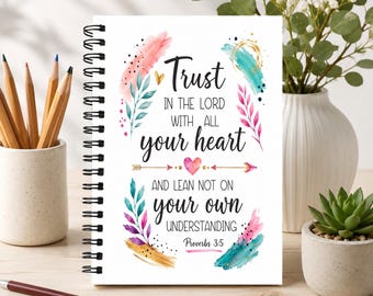 Christian Notebook | Prayer Journal | Faith Journal | Christian Gift for Women | Bible Study Notebook