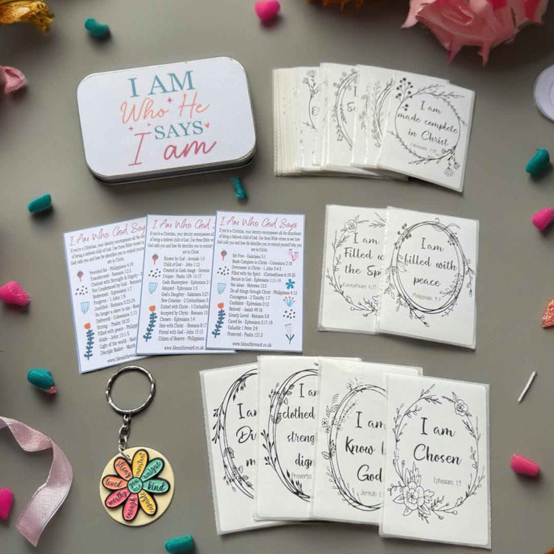 I Am Who He Says I Am Scripture Tin | Christian Gift | Bible Study ...