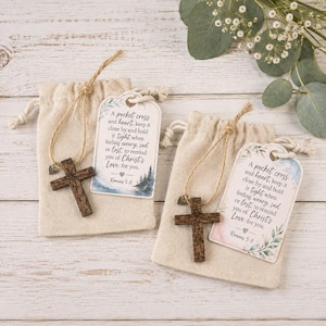 Pocket Cross with Heart – Christian Gift, Comfort Token, Baptism or Easter Gift