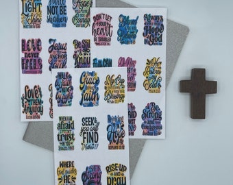 Christian Themed Bible Journaling Stickers Set | Christian Faith Stickers | Bible Verse stickers | Scripture Stickers |