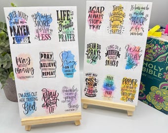 Prayer Stickers Set: Bible Verse Watercolor Stickers