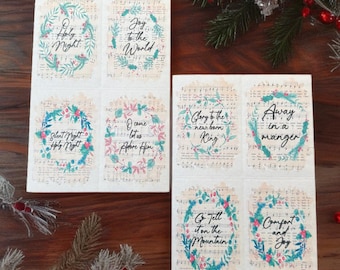 Set di adesivi cristiani con inni natalizi: per il journaling biblico e con versetti biblici.