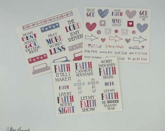 Faith Themed Sticker Set | Motivational Stickers | Bible Journaling Stickers