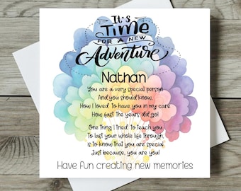 Personalised 'New Adventure' Card: Teacher, Childminder Leaving Gift
