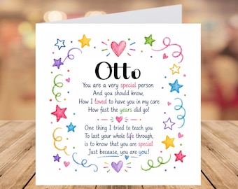 Personalised Childcare Leaving Card: Teacher, Nursery, Childminder