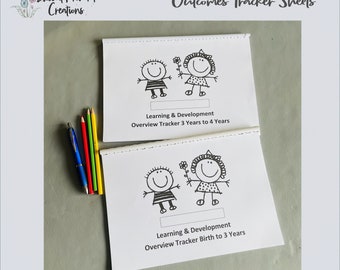 EYFS Outcomes Tracker Sheets - Childminder / Teaching Resource - print yourself - instant download