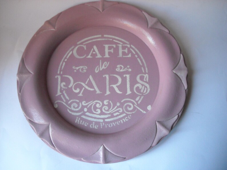 Pink Round Tray Shabby Style Etsy UK