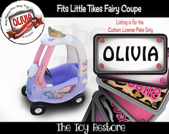 Custom License Plate The Toy Restore Replacement Stickers fits Little Tikes Fairy Cozy Coupe Car Ride-on