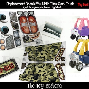 Camo Replacement Stickers for Little Tikes 2017 Cozy Truck with Blue Eyes Set