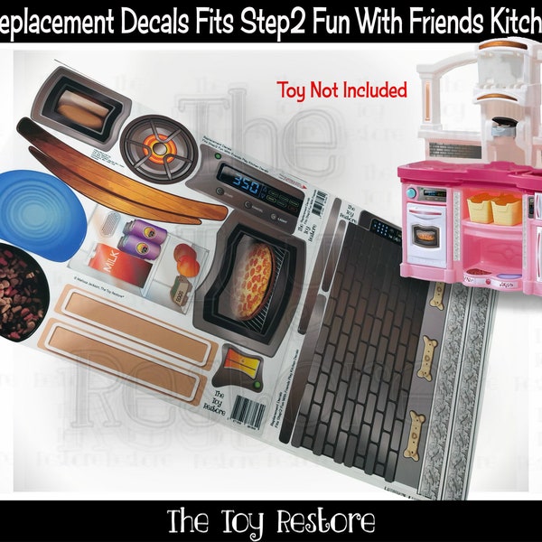 The Toy Restore Replacement Stickers Fits Step2 Fun With Friends Play Kitchen Decals