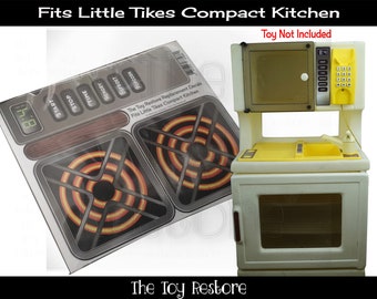 The Toy Restore Replacement Stickers fits Little Tikes Compact Kitchen Stainless Kids Play Decals