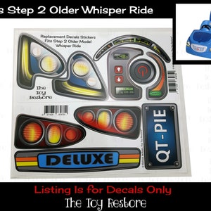 The Toy Restore Replacement Stickers Spare Decals fits Step2 Step 2 Older Blue Whisper Ride on Car Push Buggy