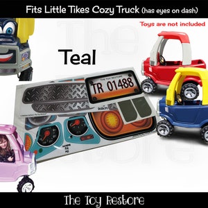 The Toy Restore Replacement Stickers fits Little Tikes Cozy Truck With Eyes on Dash Boy Teal