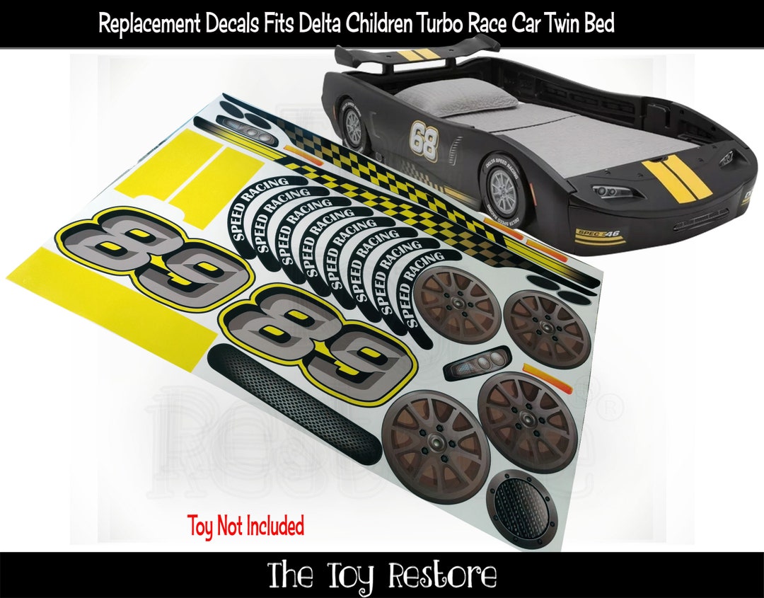 Toy Restore Replacement Stickers Fits Delta Childrens Turbo Race Car Bed Etsy