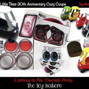 Décalcomanies princesse pour véhicule porteur personnalisé 30e anniversaire Little Tikes Tykes Coupé confortable