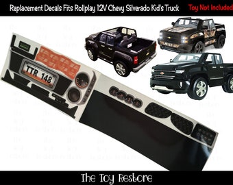 The Toy Restore Replacement Stickers Fits Rollplay Chevy Silverado Truck 12-Volt Battery-Powered Ride-On Set