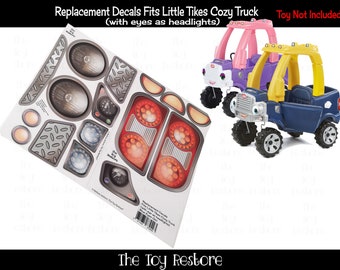 The Toy Restore Replacement Stickers for 2017 Little Tikes Tykes Custom Cozy Truck (with Eyes as Headlights)