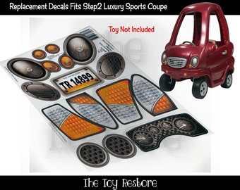 Toy Restore Replacement Stickers Spare Decals fits Step 2 Step2 Luxury Sports Car Ride-on