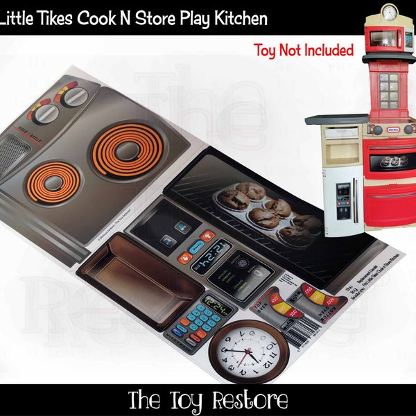 The Toy Restore Replacement Stickers fits Little Tikes Cook n Store Kids Play Kitchen