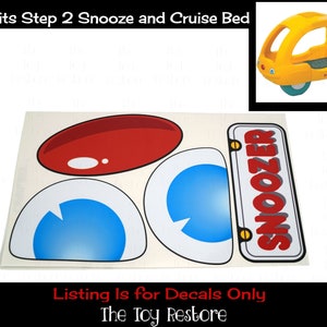 Naklejki zamienne Toy Restore pasują do żółtych naklejek samochodowych Snuggle and Cruise firmy Step2 na łóżko dziecięce