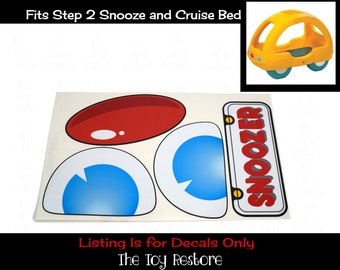 The Toy Restore Replacement Stickers fits Step2 Yellow Snuggle and Cruise Car Decals Toddler Bed