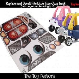 The Toy Restore Replacement Stickers for Little Tikes 2017 Cozy Truck with Blue Eyes as Headlights