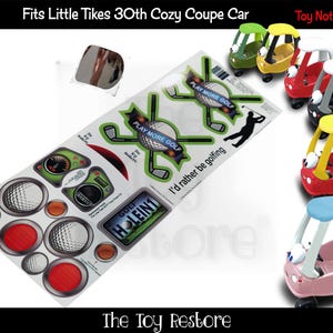Toy Restore Replacement Stickers Fits Little Tikes 30th Cozy Coupe Car Golf Cart