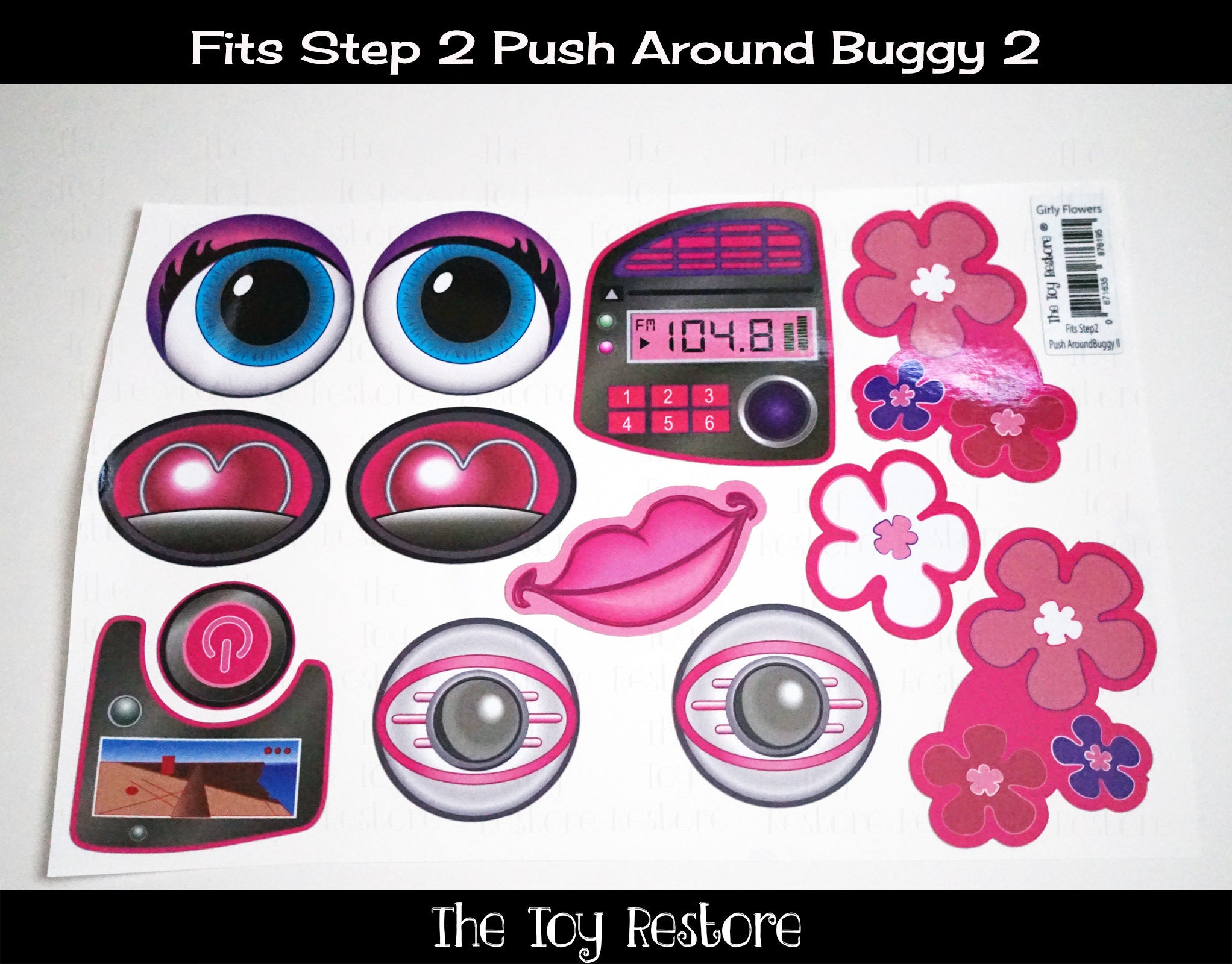 Step Car Push The Toy Restore Replacement Stickers Fits Step