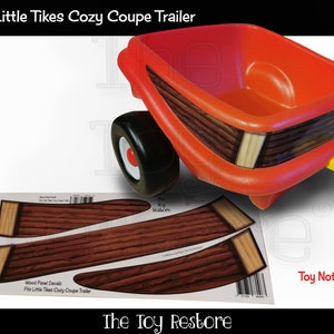 The Toy Restore Replacement Stickers Fits Little Tikes Cozy Coupe Trailer Wood Side Panels
