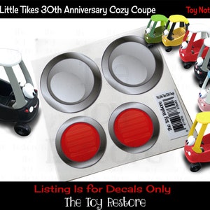 Headlights and Tail Lights Decals Replacement Stickers for 30th Anniversary Little Tikes Tykes Cozy Coupe Car