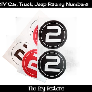 The Toy Restore Racecar Numbers Personalized Decals to Customize Children&#39;s Ride-on Cars Trucks