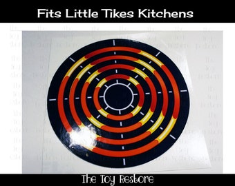 The Toy Restore Replacement Stickers for Vtg Little Tikes Tykes Kitchen Element Stove top Burner Eye