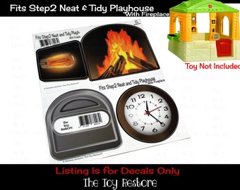 The Toy Restore Replacement Stickers Spare Decals fits Step 2 Step2 Playhouse Neat and Tidy Cottage & Grill with Fireplace