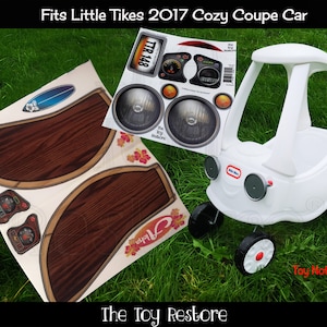 Toy Restore Replacement Stickers for Little Tikes 2017 Cozy Coupe Car Wood Surf