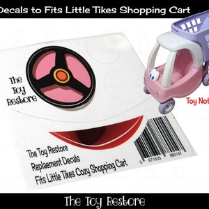 Naklejka zastępcza Toy Restore pasuje do wózka zakupowego Little Tikes Cozy Coupe w kolorze różowym