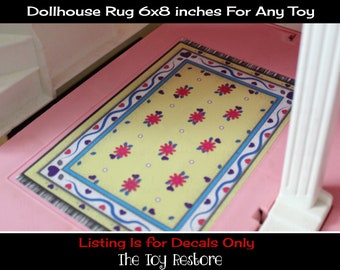 The Toy Restore Rug carpet Decals Replacement Stickers fits Any Dollhouse and Wooden Toys