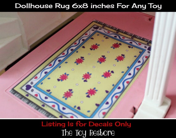 The Toy Restore Rug Carpet Decals Replacement Stickers Fits Any Dollhouse  and Wooden Toys 