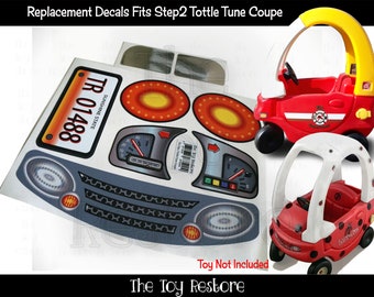 The Toy Restore Replacement Stickers fits Newer Model Step2 Toddle Tune Coupe Ride-on Car