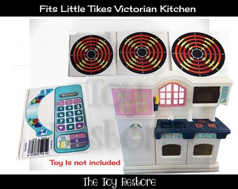 The Toy Restore Replacement Stickers fits Little Tikes Victorian Play Kitchen Pastel Decals