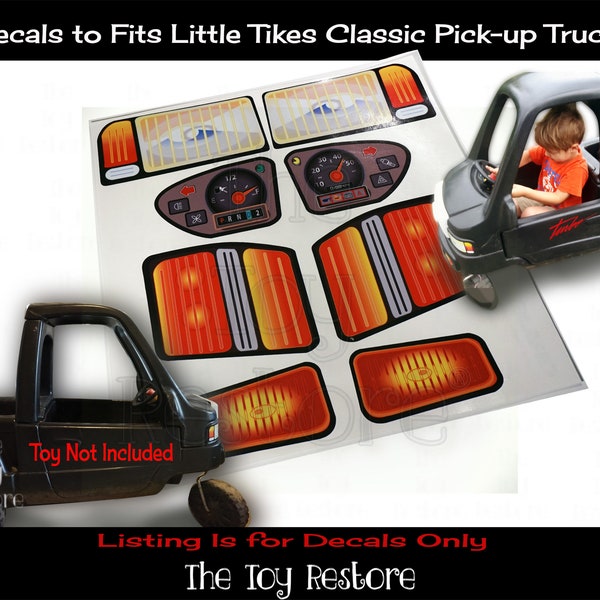 The Toy Restore Replacement Stickers fits Little Tikes Classic Pick-up Truck Ride-on