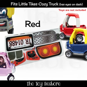 The Toy Restore Replacement Stickers fits Little Tikes Cozy Truck With Eyes on Dash Boy Red